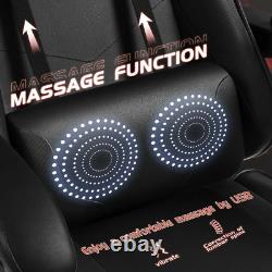 Massage Ergonomic Computer Gaming Chair Adjustable with Footrest Lumbar Support