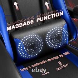 Massage Gaming Chair Ergonomic Office Chair with Lumbar Support Footrest Headrest