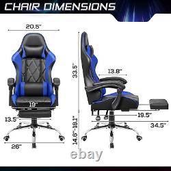 Massage Gaming Chair Office Executive Ergonomic Computer Desk Recliner 360° Seat