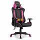 Massage Gaming Chair Racing Chair with Lumbar Support Soft Headrest Furniture Pink