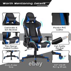 Massage Gaming Chair, Racing Computer Swivel Chair with Headrest & Lumbar Suppor