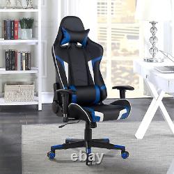 Massage Gaming Chair, Racing Computer Swivel Chair with Headrest & Lumbar Suppor