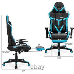 Massage Gaming Chair Reclining Racing Chair High Back withLumbar Support Footrest