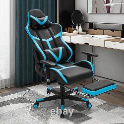 Massage Gaming Chair Reclining Racing Chair High Back withLumbar Support Footrest