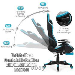 Massage Gaming Chair Reclining Racing Chair High Back withLumbar Support Footrest