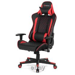 Massage Gaming Chair Reclining Racing Chair withLumbar Support and Headrest Red