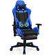 Massage Gaming Chair Reclining Racing Office Chair with Lumbar Support Blue