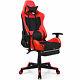 Massage Gaming Chair Reclining Racing Office Chair with Lumbar Support Red