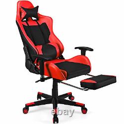 Massage Gaming Chair Reclining Racing Office Chair with Lumbar Support Red