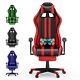 Massage Gaming Chair Reclining Racing Office Computer Chair with Footrest Red