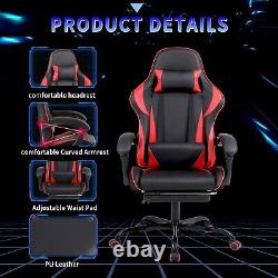 Massage Gaming Chair Swivel Office Ergonomic Computer Recliner Racing Chair Red