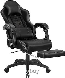 Massage Gaming Chair for Adults, 350LBS Office Chair with Retractable Footrest