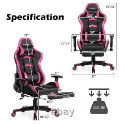 Massage Gaming Chair with Footrest