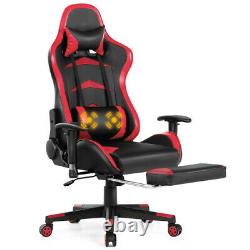 Massage Gaming Chair with Footrest