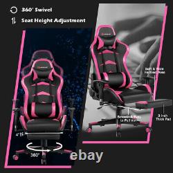 Massage Gaming Chair with Footrest