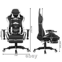 Massage Gaming Chair with Footrest