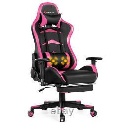 Massage Gaming Chair with Footrest