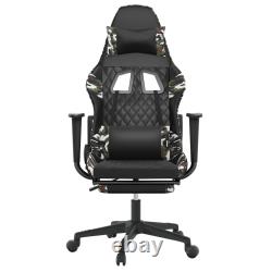 Massage Gaming Chair with Footrest Black & Camouflage Faux Leather