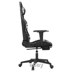 Massage Gaming Chair with Footrest Black & Camouflage Faux Leather