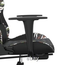 Massage Gaming Chair with Footrest Black & Camouflage Faux Leather