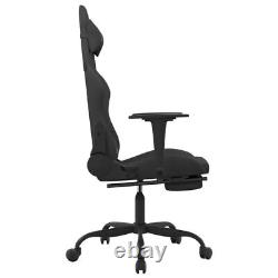 Massage Gaming Chair with Footrest Black Fabric