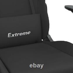 Massage Gaming Chair with Footrest Black Fabric