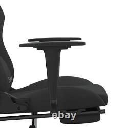 Massage Gaming Chair with Footrest Black Fabric