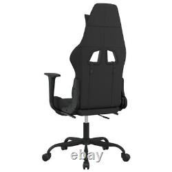 Massage Gaming Chair with Footrest Black and Camouflage Fabric