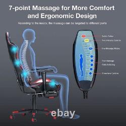 Massage Gaming Chair with Footrest, Home Office