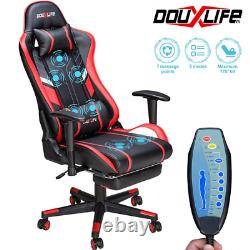 Massage Gaming Chair with Footrest, Home Office