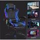 Massage Gaming Chair with Footrest / Lumbar Support RGB Light Adjustable Height