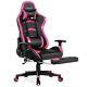 Massage Gaming Chair with Footrest-Pink Color Pink