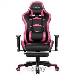 Massage Gaming Chair with Footrest-Pink Color Pink