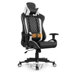 Massage Gaming Chair with Lumbar Support and Headrest