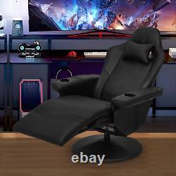 Massage Gaming Racing Chair Reclinable Computer Swivel Seat withBluetooth Speakers