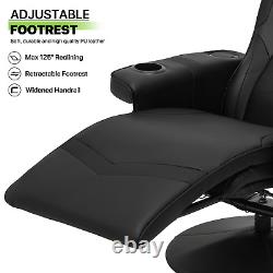 Massage Gaming Racing Chair Reclinable Computer Swivel Seat withBluetooth Speakers