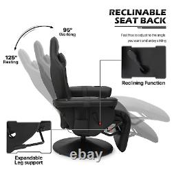 Massage Gaming Racing Chair Reclinable Computer Swivel Seat withBluetooth Speakers