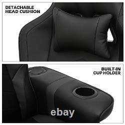 Massage Gaming Racing Chair Reclinable Computer Swivel Seat withBluetooth Speakers