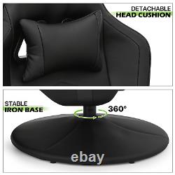 Massage Gaming Racing Chair Reclinable Computer Swivel Seat withBluetooth Speakers