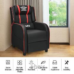 Massage Gaming Recliner Chair Racing Single Lounge Sofa Home Theater Seat Red