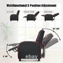 Massage Gaming Recliner Chair Racing Single Lounge Sofa Home Theater Seat Red