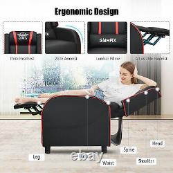 Massage Gaming Recliner Chair Racing Single Lounge Sofa Home Theater Seat Red