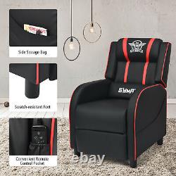 Massage Gaming Recliner Chair Racing Single Lounge Sofa Home Theater Seat Red