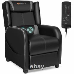 Massage Gaming Recliner Chair Single Living Room Sofa Home Theater Seat Gray