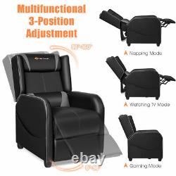 Massage Gaming Recliner Chair Single Living Room Sofa Home Theater Seat Gray