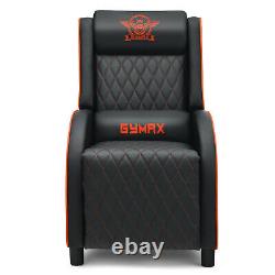 Massage Gaming Recliner Chair with Headrest and Adjustable Backrest for Home