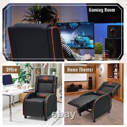 Massage Gaming Recliner Chair with Headrest and Adjustable Backrest for Home