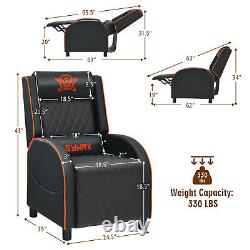 Massage Gaming Recliner Chair with Headrest and Adjustable Backrest for Home