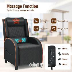 Massage Gaming Recliner Chair with Headrest and Adjustable Backrest for Home