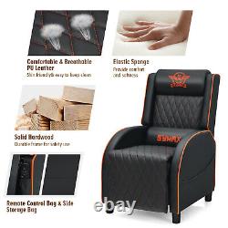 Massage Gaming Recliner Chair with Headrest and Adjustable Backrest for Home